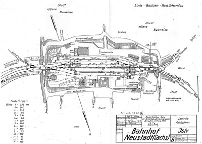 Lageskizze des Bahnhofs Neustadt