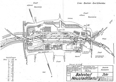 Lageskizze des Bahnhofs Neustadt