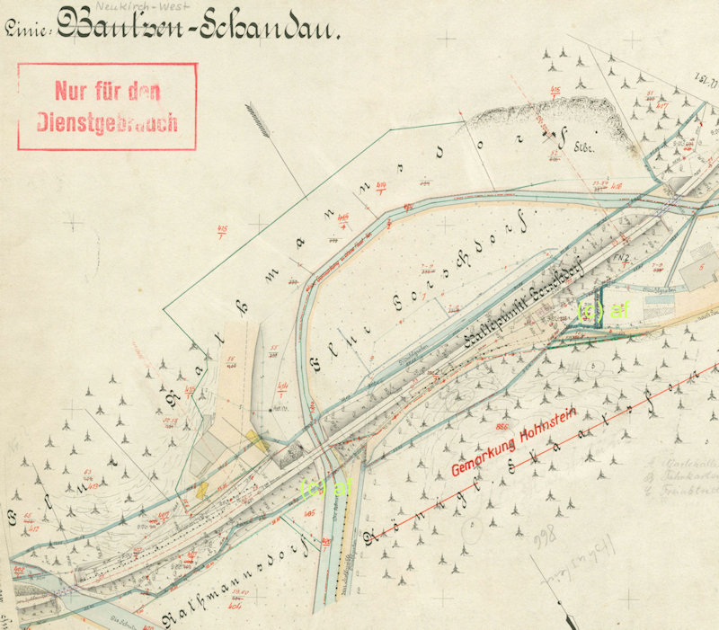 Lageskizze des Haltepunktes Porschdorf