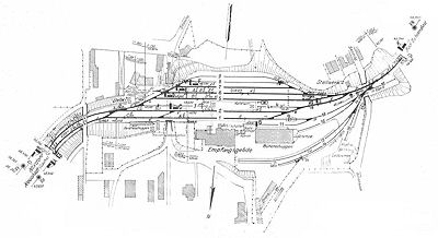Lageskizze des Bahnhofs Sebnitz
